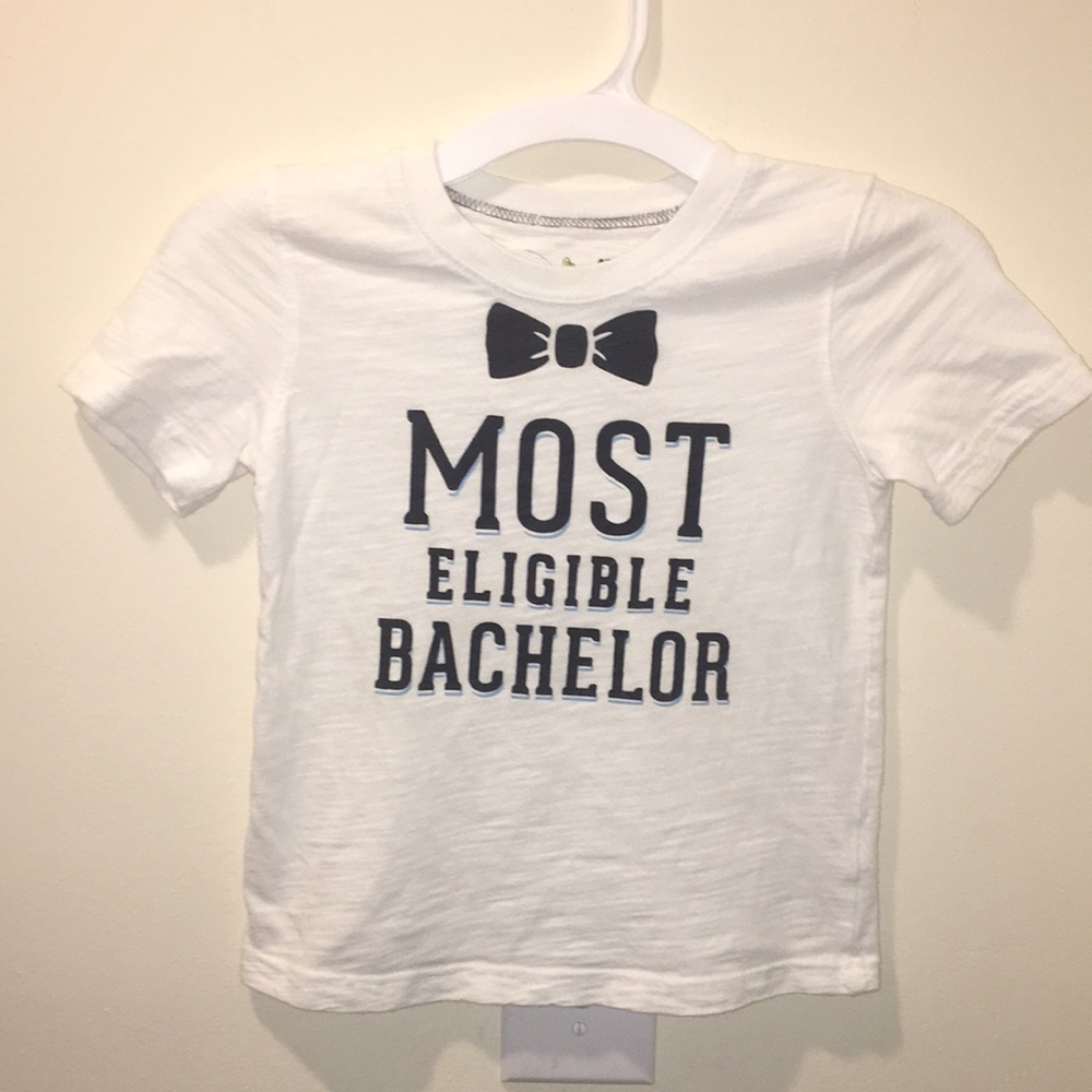 Most Eligible Bachelor White T Shirt Size 4T